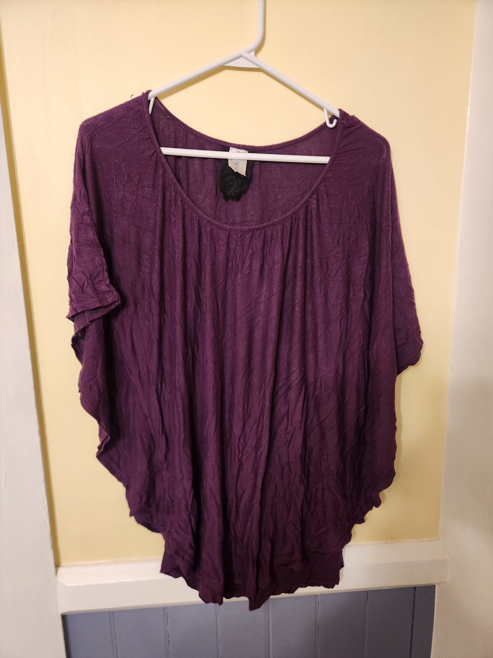 Women's Draped Scoop Neck Tunic in Deep Purple